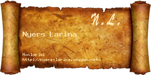 Nyers Larina névjegykártya